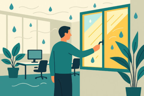 Optimale Luftfeuchtigkeit im Büro sorgt für gesundes und angenehmes Arbeitsklima mit Pflanzen und frischer Luft