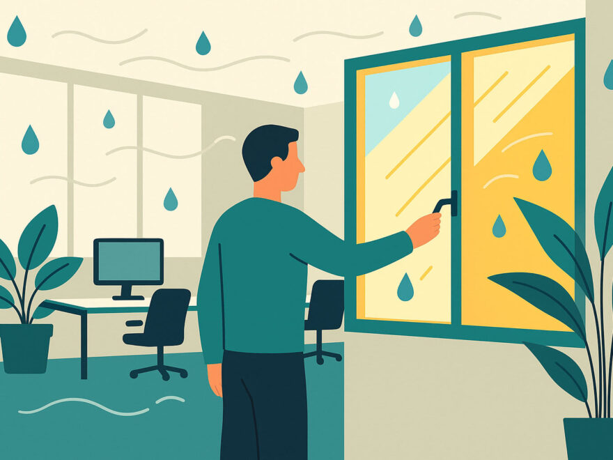 Optimale Luftfeuchtigkeit im Büro sorgt für gesundes und angenehmes Arbeitsklima mit Pflanzen und frischer Luft