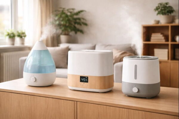 Vergleich von Ultraschall Luftbefeuchter, Verdunster und Verdampfer in einem Raum