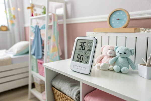 Luftfeuchtigkeit für Babyschlaf mit Hygrometer einfach überwachen Hygrometer zur Kontrolle der Luftfeuchtigkeit für besseren Babyschlaf