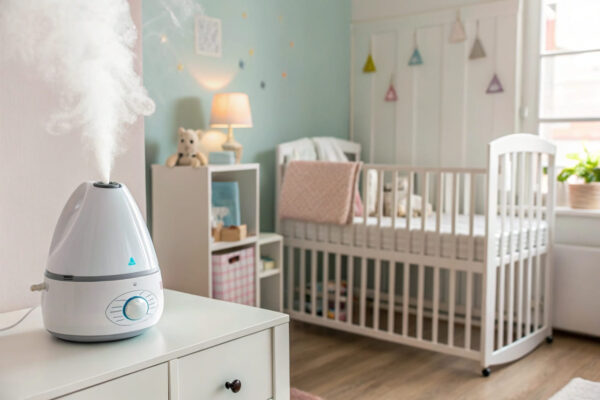 Sicherer Einsatz von Luftbefeuchtern für Babys im Kinderzimmer Luftbefeuchter sicher aufgestellt für optimale Luftfeuchtigkeit bei Babys