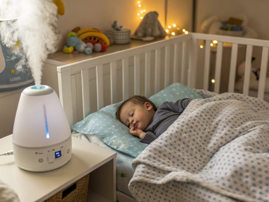 Luftbefeuchter bei Erkältung hilft Baby beim Atmen und Schlafen